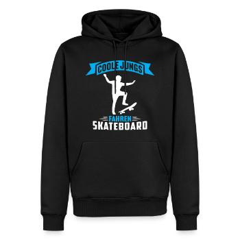 coole jungs fahren skateboard skater skateboard - Männer Premium Bio Hoodie - Schwarz - Vorne - Nico (187cm)
