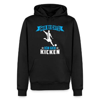 mir reichts ich geh kicken fußball fußballer - Männer Premium Bio Hoodie - Schwarz - Vorne - Nico (187cm)