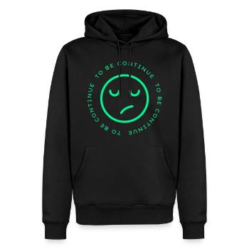to be continue - Männer Premium Bio Hoodie - Schwarz - Vorne - Nico (187cm)