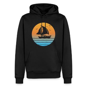 Sunset Segler Segelboot Segeln Schiffskapitän - Männer Premium Bio Hoodie - Schwarz - Vorne - Nico (187cm)