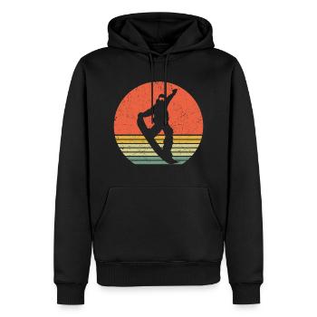 Snowboard rétro snowboard - Sweat à capuche Premium bio Homme - noir - Devant - Nico (187cm)