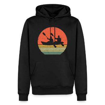 Kayak Canoë Retro Kayak Aviron Équipe d’aviron - Sweat à capuche Premium bio Homme - noir - Devant - Nico (187cm)