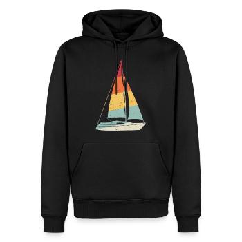 Voilier Rétro Voilier Bateau à voile Sea Yacht - Sweat à capuche Premium bio Homme - noir - Devant - Nico (187cm)