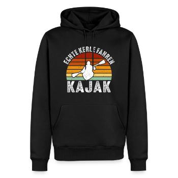 Echte Kerle Fahren Kajak - Männer Premium Bio Hoodie - Schwarz - Vorne - Nico (187cm)