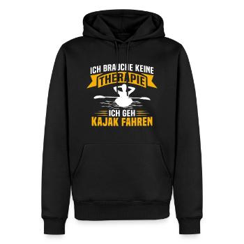 ich brauche keine therapie ich geh kajak fahren - Männer Premium Bio Hoodie - Schwarz - Vorne - Nico (187cm)