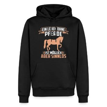 Ein leben ohne pferde ist möglich aber sinnlos - Männer Premium Bio Hoodie - Schwarz - Vorne - Nico (187cm)