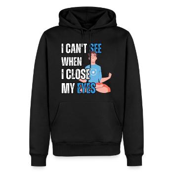Design de t-shirt amusant avec citation ironique - Sweat à capuche Premium bio Homme - noir - Devant - Nico (187cm)