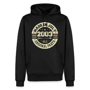 Cadeau d'anniversaire de juillet 2003 2003 que j'ai fait en juillet - Sweat à capuche Premium bio Homme - noir - Devant - Nico (187cm)