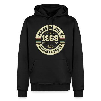 Juli 1969 Geburtstagsgeschenk 1969 I Made in July - Männer Premium Bio Hoodie - Schwarz - Vorne - Nico (187cm)