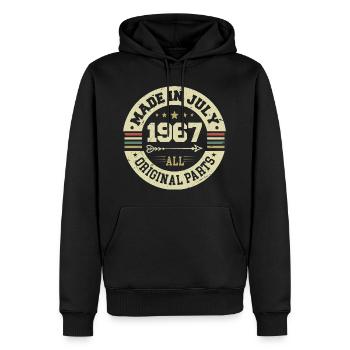 Juli 1967 Geburtstagsgeschenk 1967 I Made in July - Männer Premium Bio Hoodie - Schwarz - Vorne - Nico (187cm)