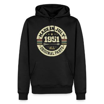 Juli 1951 Geburtstagsgeschenk 1951 I Made in July - Männer Premium Bio Hoodie - Schwarz - Vorne - Nico (187cm)