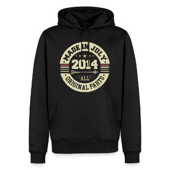 Juillet 2014 Cadeau d’anniversaire 2014 I Made in July - Sweat à capuche Premium bio Homme - noir - Devant - Nico (187cm)