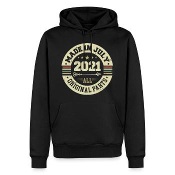 Juli 2021 Geburtstagsgeschenk 2021 I Made in July - Männer Premium Bio Hoodie - Schwarz - Vorne - Nico (187cm)