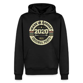 August 2020 Geburtstagsgeschenk August 2020 August - Männer Premium Bio Hoodie - Schwarz - Vorne - Nico (187cm)