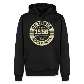 Legendär seit Oktober 1956 Geburtstag Oktober 1956 - Männer Premium Bio Hoodie - Schwarz - Vorne - Nico (187cm)