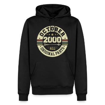 Legendary since October 2000 Birthday October 2000 - Men’s Premium Organic Hoodie - black - Front - Nico (187cm)