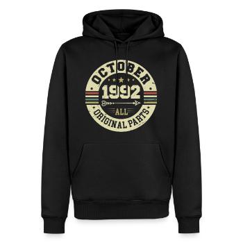 Legendary since October 1992 Birthday October 1992 - Men’s Premium Organic Hoodie - black - Front - Nico (187cm)