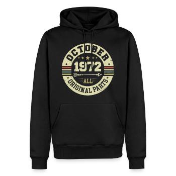 Legendär seit Oktober 1972 Geburtstag Oktober 1972 - Männer Premium Bio Hoodie - Schwarz - Vorne - Nico (187cm)