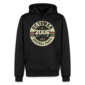 Legendary since October 2006 Birthday October 2006 - Men’s Premium Organic Hoodie - black - Front - Nico (187cm)