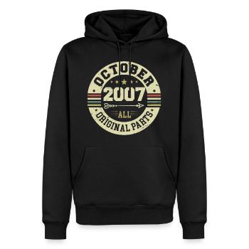 Legendary since October 2007 Birthday October 2007 - Men’s Premium Organic Hoodie - black - Front - Nico (187cm)