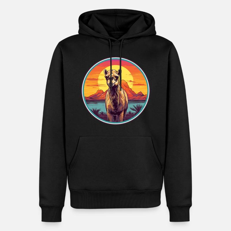 Kamel - Männer Premium Bio Hoodie - Schwarz