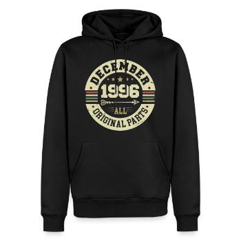 Légendes Anniversaire Décembre 1996 Naissance Cadeau - Sweat à capuche Premium bio Homme - noir - Devant - Nico (187cm)