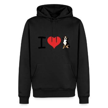 J’adore Beagles Heart - Pet Design - Sweat à capuche Premium bio Homme - noir - Devant - Nico (187cm)
