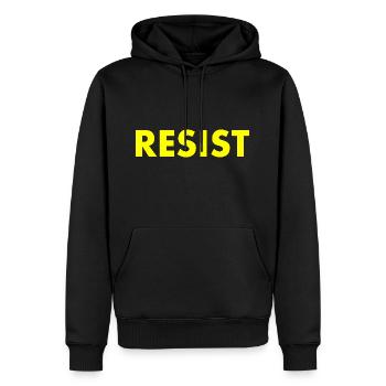 Resist - Männer Premium Bio Hoodie - Schwarz - Vorne - Nico (187cm)
