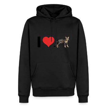 J’aime les chats domestiques - Autocollant pour animaux de compagnie - Sweat à capuche Premium bio Homme - noir - Devant - Nico (187cm)