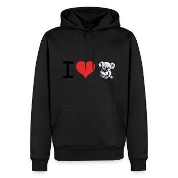 I love Koala Quote - Pet Design - Männer Premium Bio Hoodie - Schwarz - Vorne - Nico (187cm)