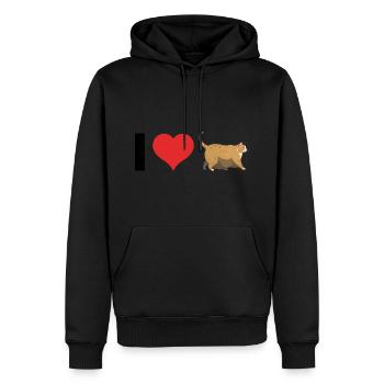 Ich Liebe Chonker - Fat Cat Meme - Männer Premium Bio Hoodie - Schwarz - Vorne - Nico (187cm)