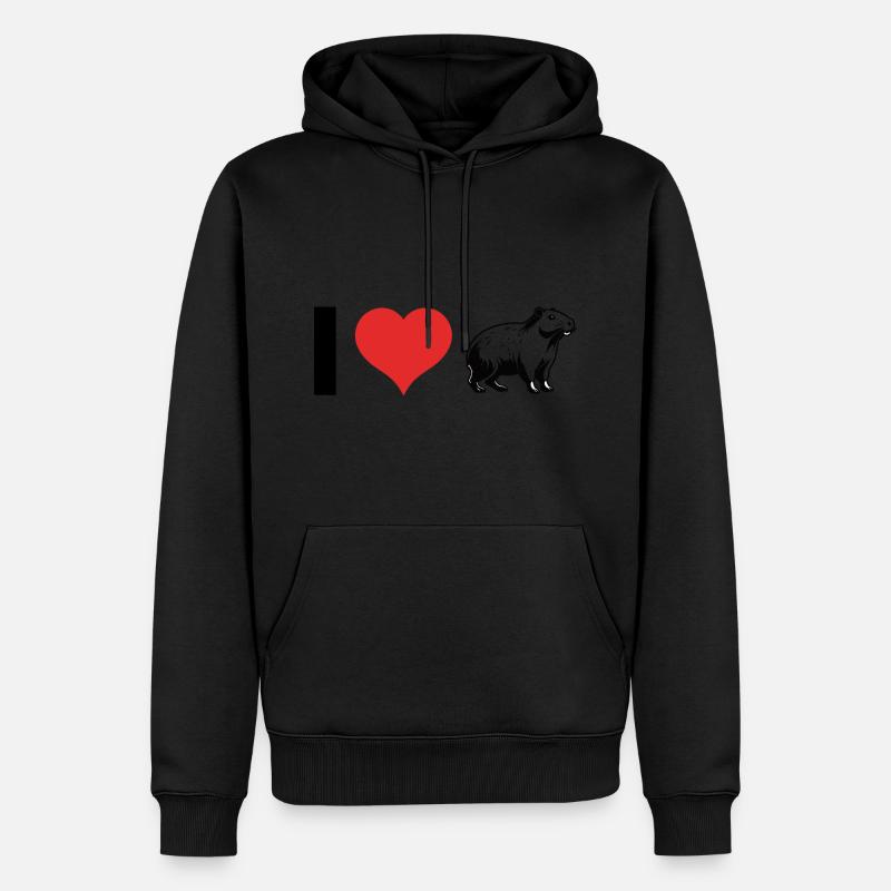 J’adore Capybara - Pet Design - Sweat à capuche Premium bio Homme - noir