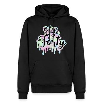 Célébrer 40ème Anniversaire Femme 40 Ans Tie Dye - Sweat à capuche Premium bio Homme - noir - Devant - Nico (187cm)