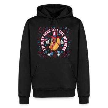 Hotdog Amérique Indépendance 4 Juillet - Sweat à capuche Premium bio Homme - noir - Devant - Nico (187cm)