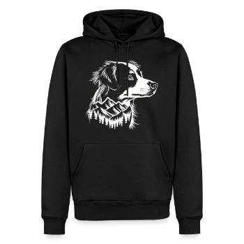 Australischer Schäferhund Berg - Männer Premium Bio Hoodie - Schwarz - Vorne - Nico (187cm)