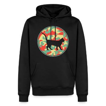 Vintage Bengalische Katze - Männer Premium Bio Hoodie - Schwarz - Vorne - Nico (187cm)