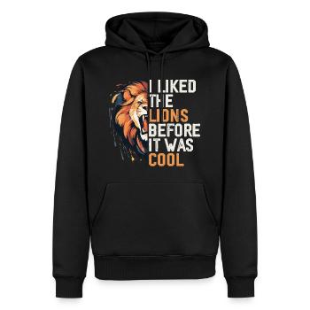 Ich mochte die Löwen, bevor es cool war T-Shirts | Löwen - Männer Premium Bio Hoodie - Schwarz - Vorne - Nico (187cm)