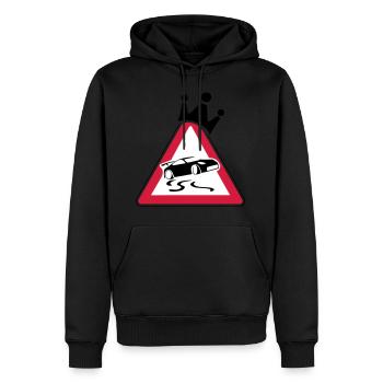 DriftKing - Männer Premium Bio Hoodie - Schwarz - Vorne - Nico (187cm)