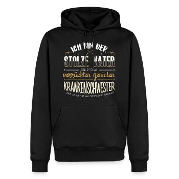 Krankenschwester Stolzer Vater Geschenk - Männer Premium Bio Hoodie - Schwarz - Vorne - Nico (187cm)