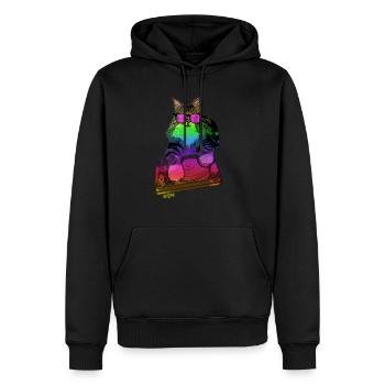 Maine Coon Cat Music - Sweat à capuche Premium bio Homme - noir - Devant - Nico (187cm)