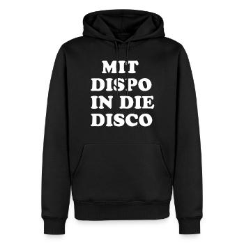 Disco - Männer Premium Bio Hoodie - Schwarz - Vorne - Nico (187cm)