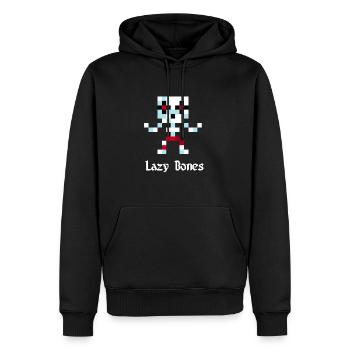 Squelette de 8 bits (Lazy Bones) - Sweat à capuche Premium bio Homme - noir - Devant - Nico (187cm)