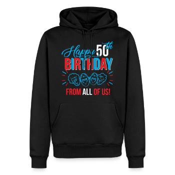 50. Geburtstag 50 Jahre alt Geburtstag Geschenk - Männer Premium Bio Hoodie - Schwarz - Vorne - Nico (187cm)