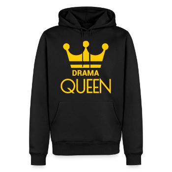 DRAMA REINE - Sweat à capuche Premium bio Homme - noir - Devant - Nico (187cm)