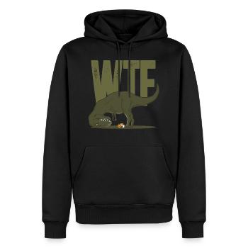 Dino dinosaure T Rex Tyrannosaure WTF cadeau - Sweat à capuche Premium bio Homme - noir - Devant - Nico (187cm)