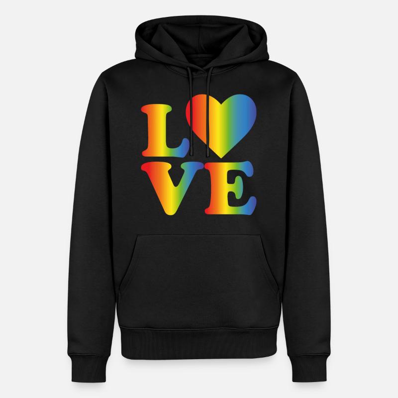 Cher LGBT Arc-en-ciel - Sweat à capuche Premium bio Homme - noir