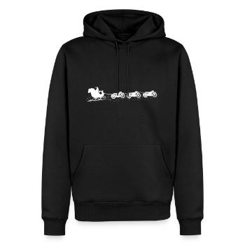 Motorrad Motorradfahrer Biker Weihnachten - Männer Premium Bio Hoodie - Schwarz - Vorne - Nico (187cm)