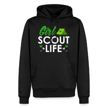Scout Girl Life - Scouts Girl Scouts - Sweat à capuche Premium bio Homme - noir - Devant - Nico (187cm)