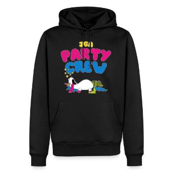 JGA Party Crew Einhorn Junggesellenabschied - Männer Premium Bio Hoodie - Schwarz - Vorne - Nico (187cm)