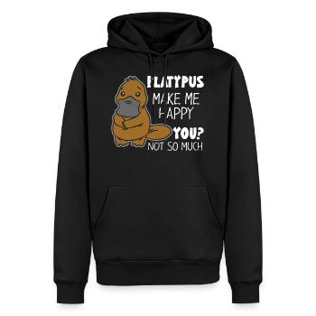 ornithorynque - Sweat à capuche Premium bio Homme - noir - Devant - Nico (187cm)